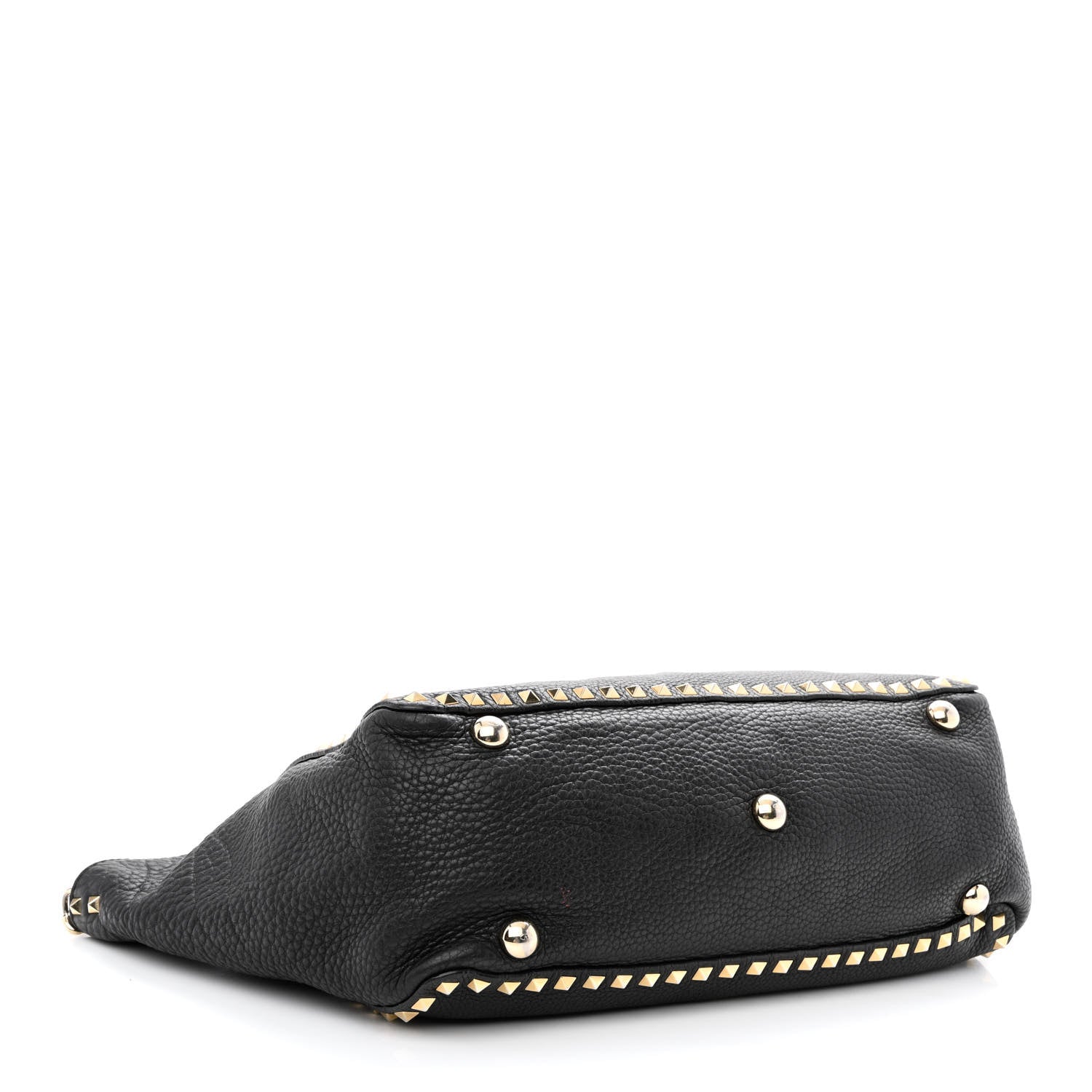 Valentino Garavani Pebbled Calfskin Medium Rockstud Tote Black 4 of 20