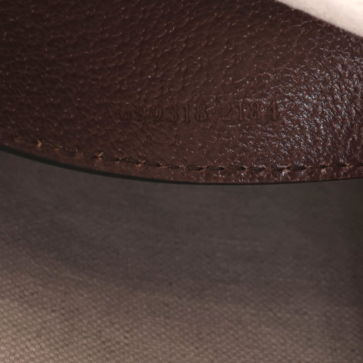 Gucci Monogram Jumbo GG Textured Dollar Calfskin Pouch Camel Ebony New Acero 7 of 10