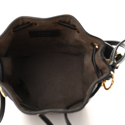 Fendi Vitello Liberty F is Fendi Bi-Color FF 1974 Embossed Mini Mon Tresor Bucket Bag Maya Black 5 of 11