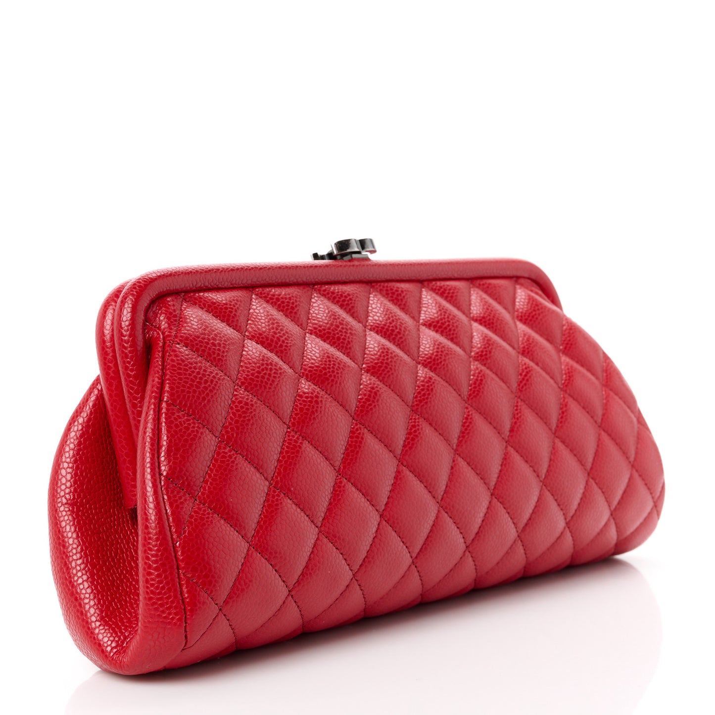 Caviar Quilted Timeless Clutch Red