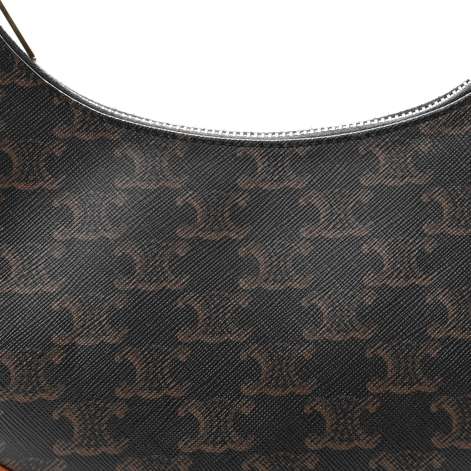 Celine Triomphe Canvas Calfskin Ava Shoulder Bag Tan 8 of 10