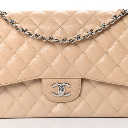 Chanel Caviar Quilted Jumbo Double Flap Beige Clair 8 of 15
