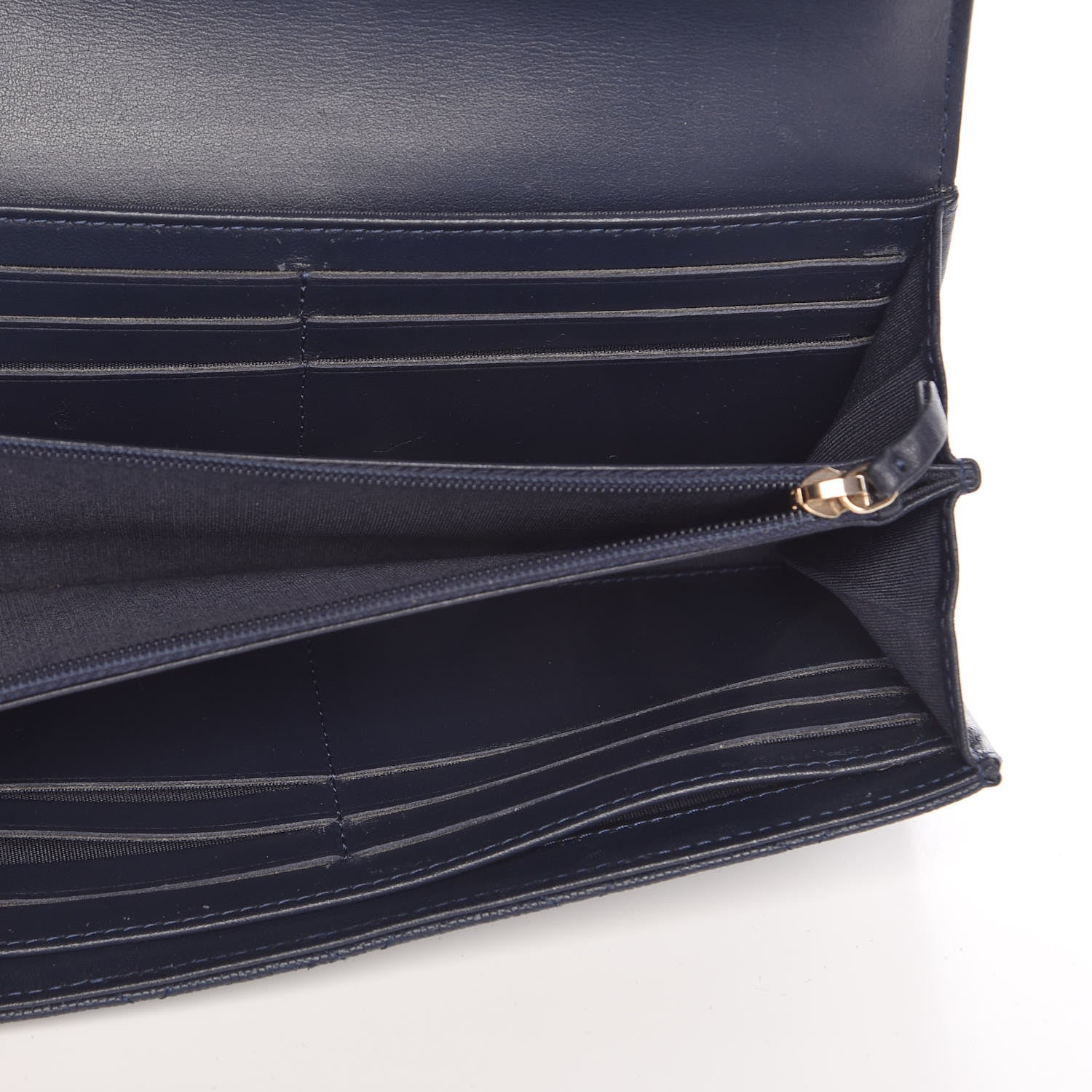Chanel Caviar Quilted Filigree Flap Wallet Navy 5 of 10