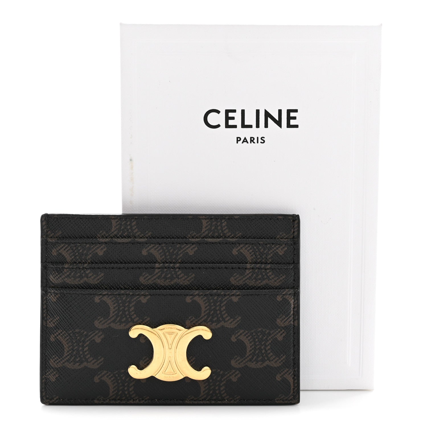 Celine Triomphe Canvas Triomphe Card Holder Tan 8 of 8