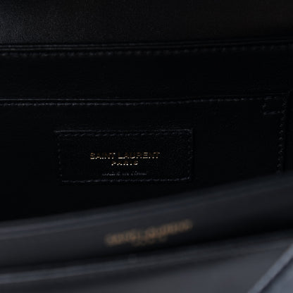 Saint Laurent Box Calfskin Monogram Medium Solferino Satchel Black 6 of 11