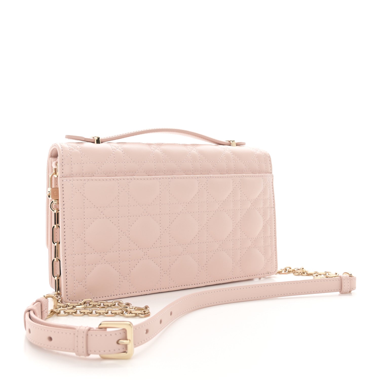 Christian Dior Lambskin Cannage My Dior Top Handle Bag Rose Poudre 3 of 9