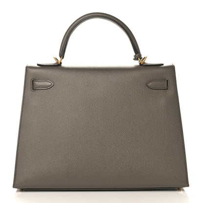 Hermes Epsom Horseshoe Kelly Sellier 32 Etain 4 of 38