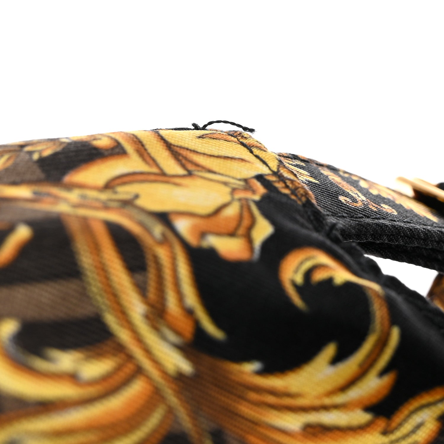 Fendi X VERSACE Silk FF Baroque Fendace Foulard Cap Gold 11 of 11
