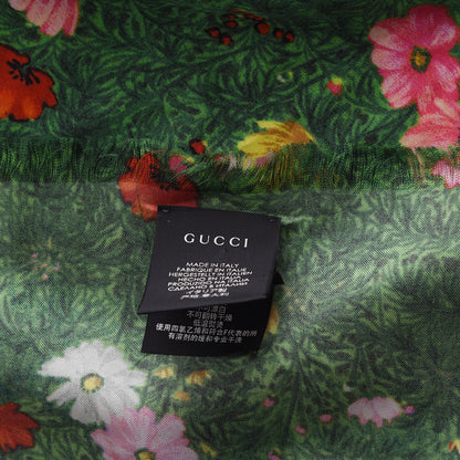 Gucci Modal Silk Cashmere Vita Garden Scarf Turquoise Blue 5 of 5