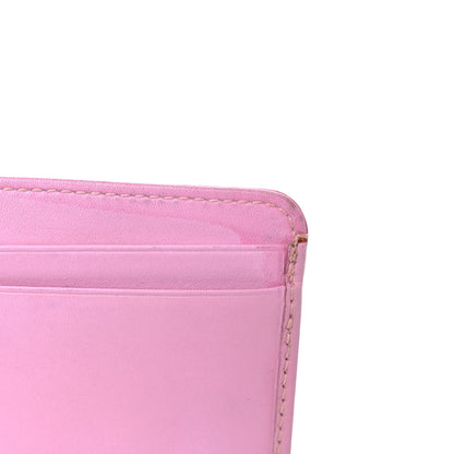 Chanel Calfskin Quilted Cambon Card Holder Pink Black 10 of 16