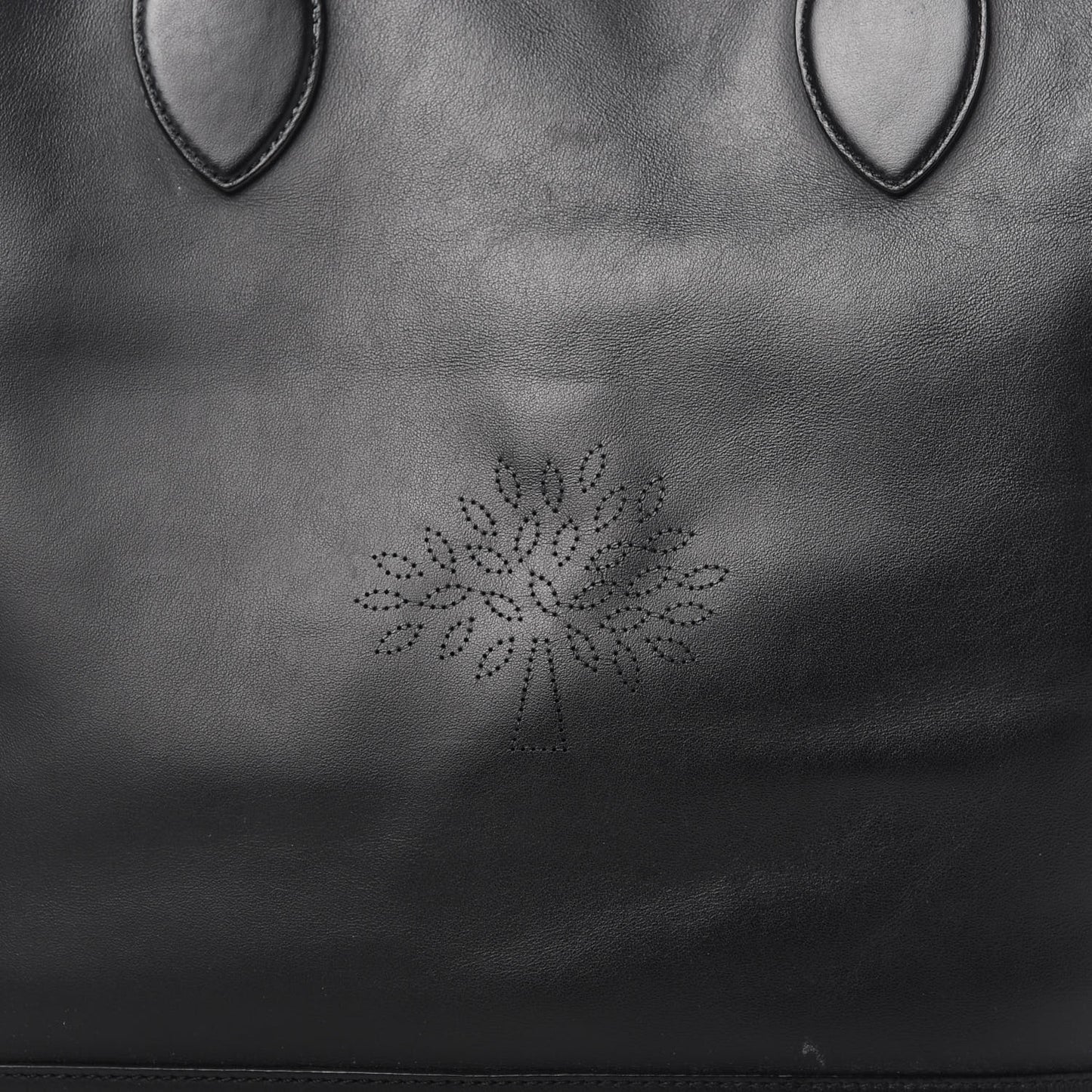 Nappa Perforated Blossom Tote Black
