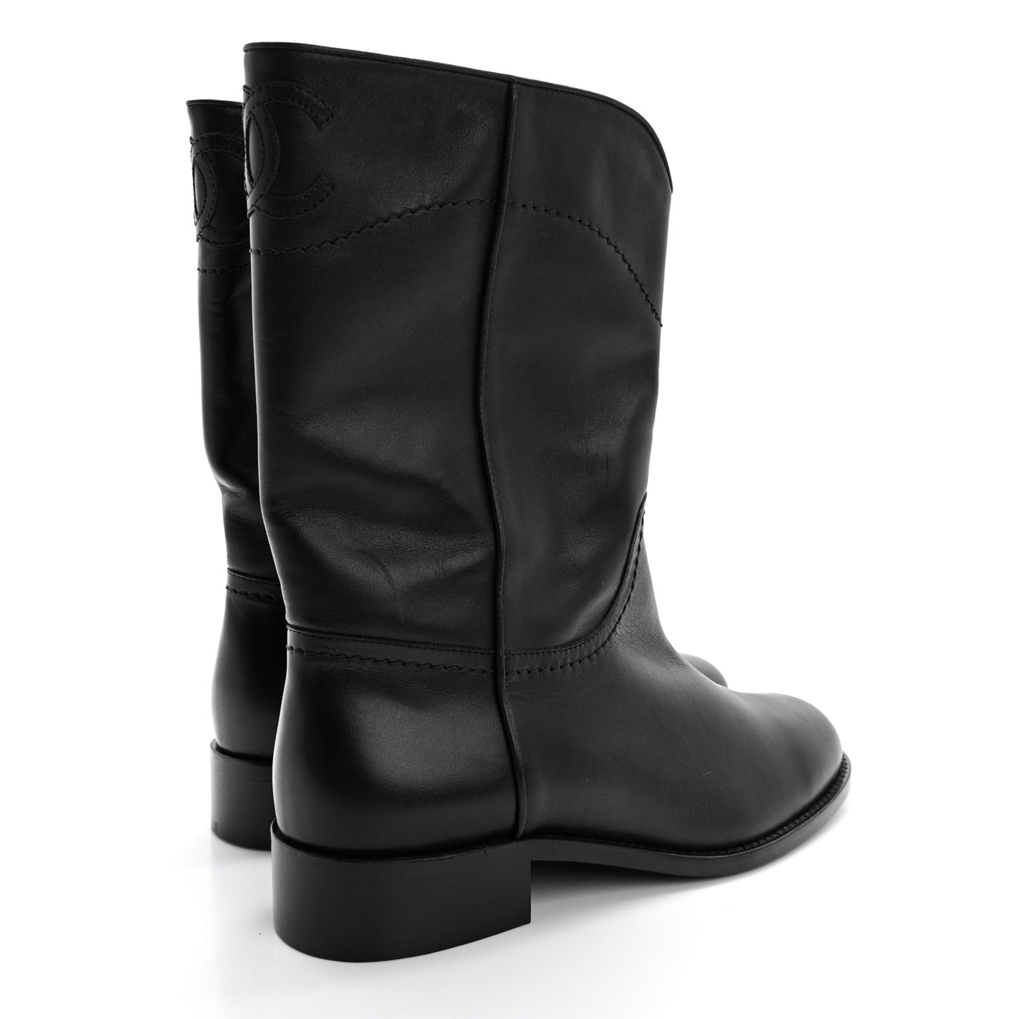 Calfskin Ascot CC Boots 39 Black