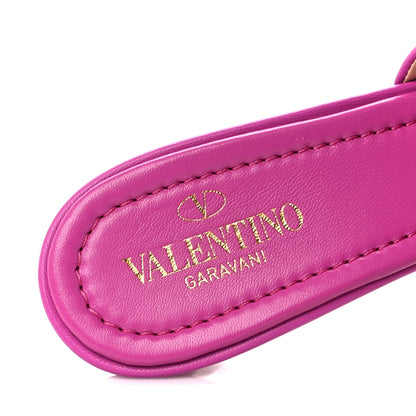 Valentino Garavani Nappa Quilted Roman Stud 65mm Slide Sandals 39 Radiant Orchid 7 of 8