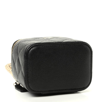 Chanel Caviar Quilted Mini Vanity Case With Chain Black 4 of 10