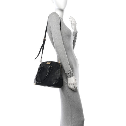 Burberry Heritage Grain Check Embossed Small Orchard Bowling Bag Black 2 of 13