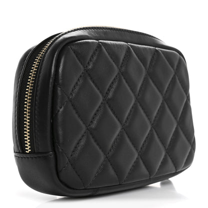 Chanel Lambskin Small Curvy Pouch Cosmetic Case Black 3 of 8