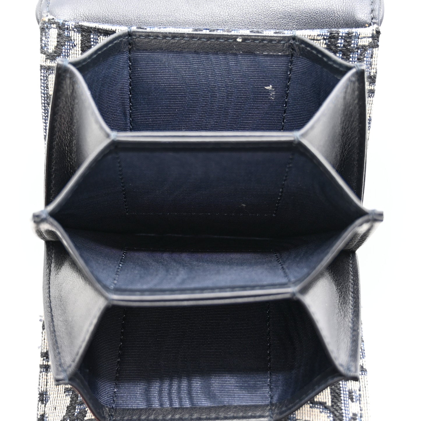 Oblique Saddle 5-Gusset Card Holder Blue