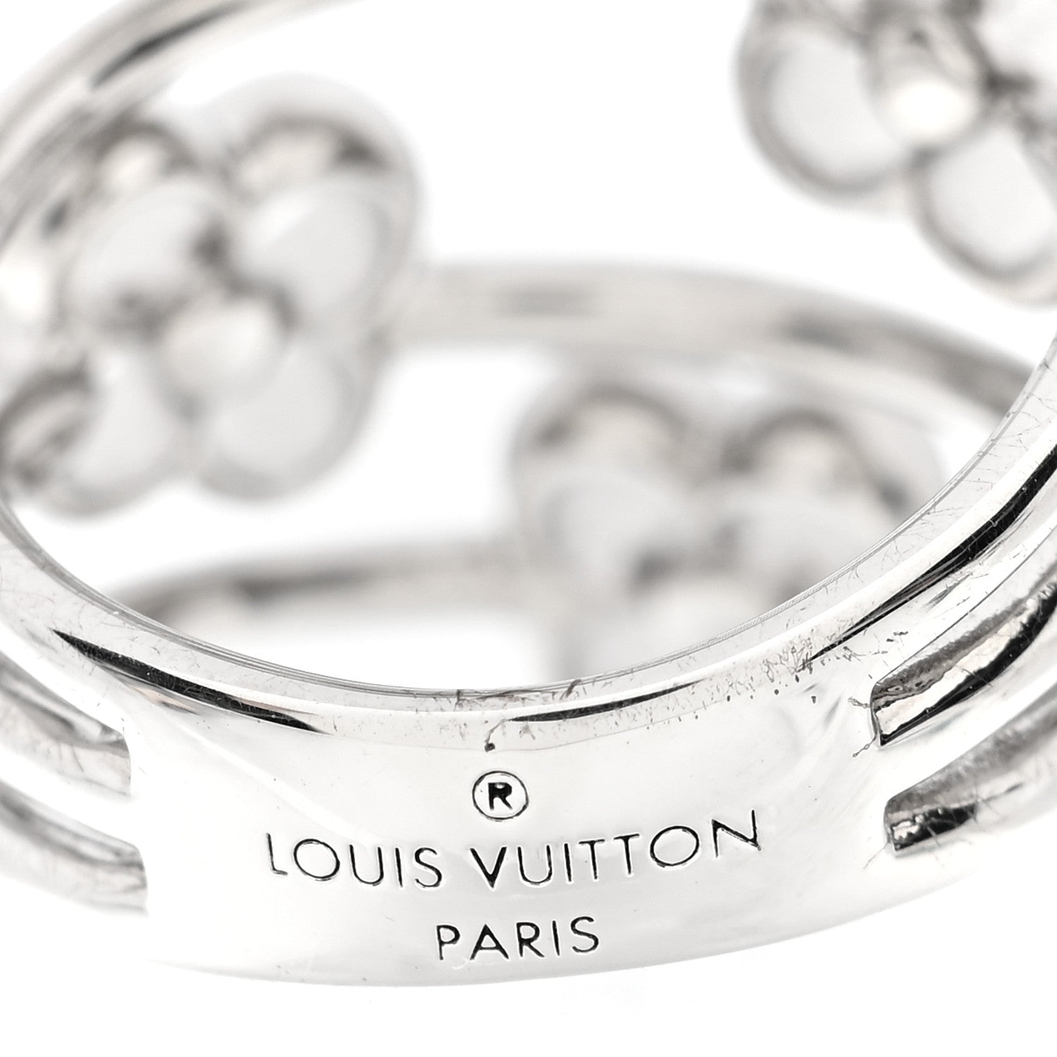 Louis Vuitton Flower Full Ring S 49 5 Silver 4 of 4