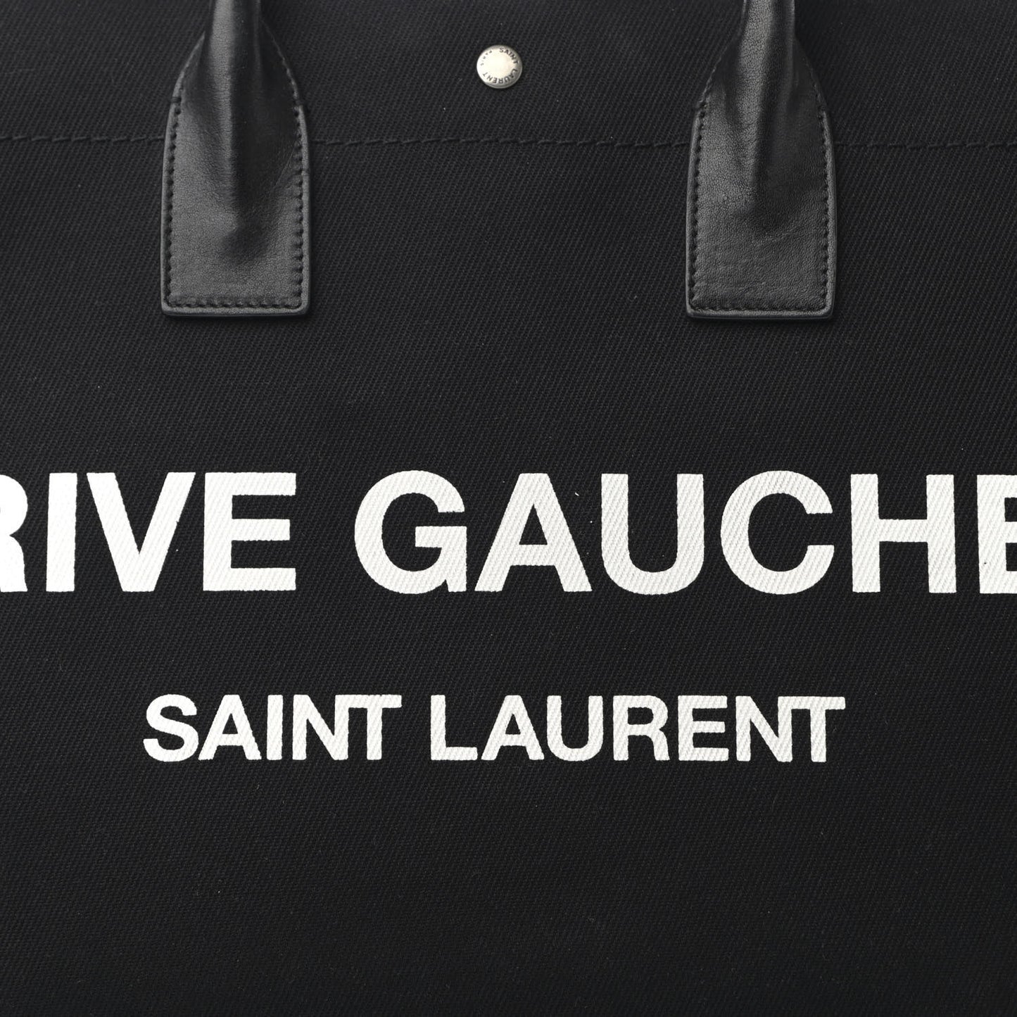 Linen Calfskin Rive Gauche Tote Black