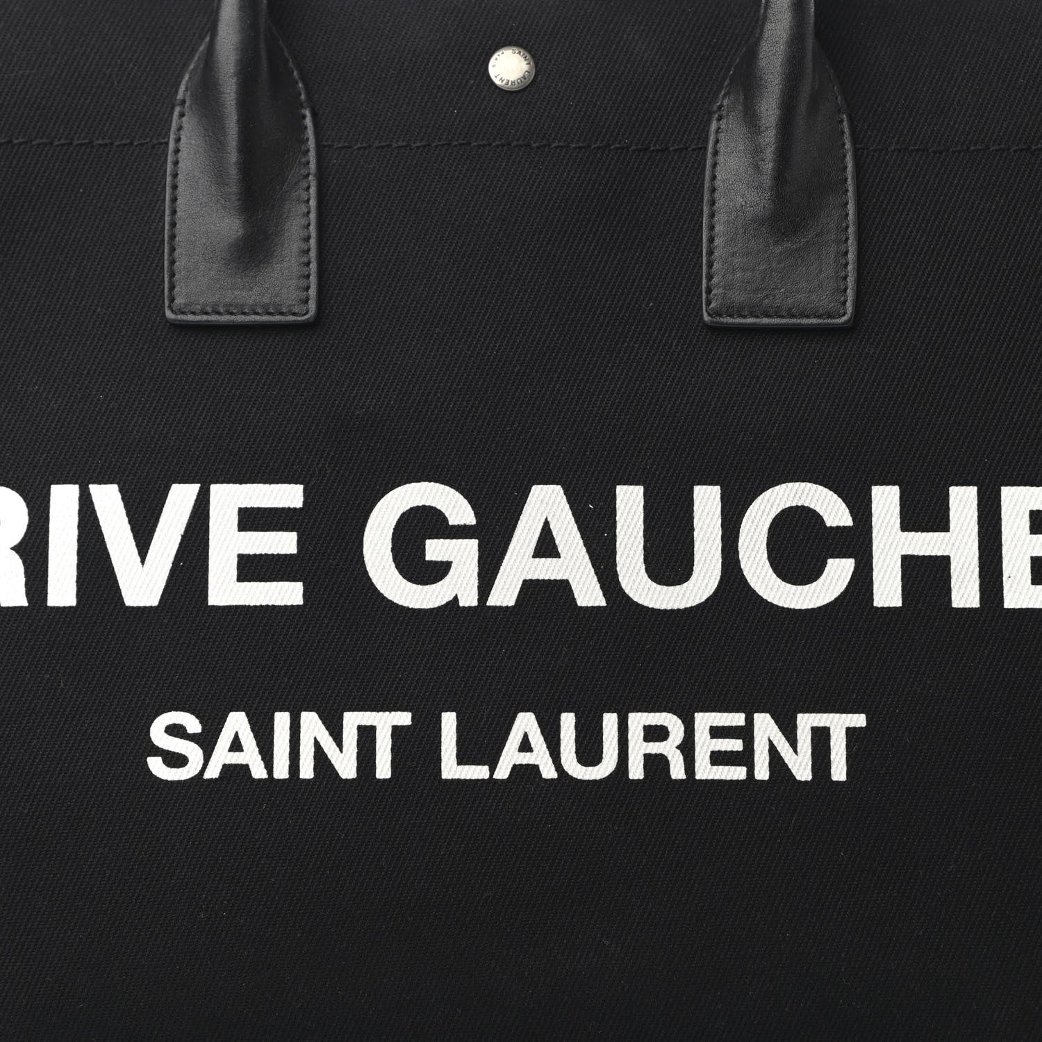 Saint Laurent Linen Calfskin Rive Gauche Tote Black 8 of 17