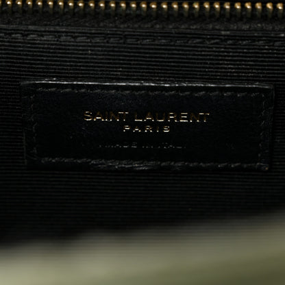 Saint Laurent Grain De Poudre Textured Mixed Matelasse Large Triquilt Monogram Satchel Light Sage 6 of 12