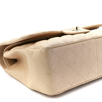 Chanel Iridescent Caviar Quilted Jumbo Double Flap Beige 10 of 11