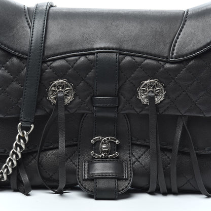 Chanel Calfskin Quilted Dallas Saddle Bag Black 8 of 10