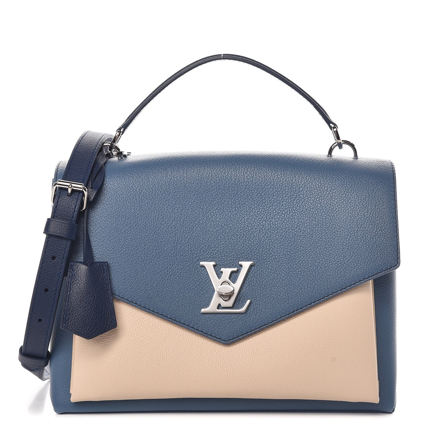 Louis Vuitton Soft Calfskin My Lockme Top Handle Blue Jean Creme 1 of 10