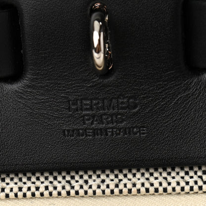 Hermes Vache Hunter Toile H Pegase Pop Herbag Zip Retourne 31 PM Bleu Indigo Ecru Black 7 of 13
