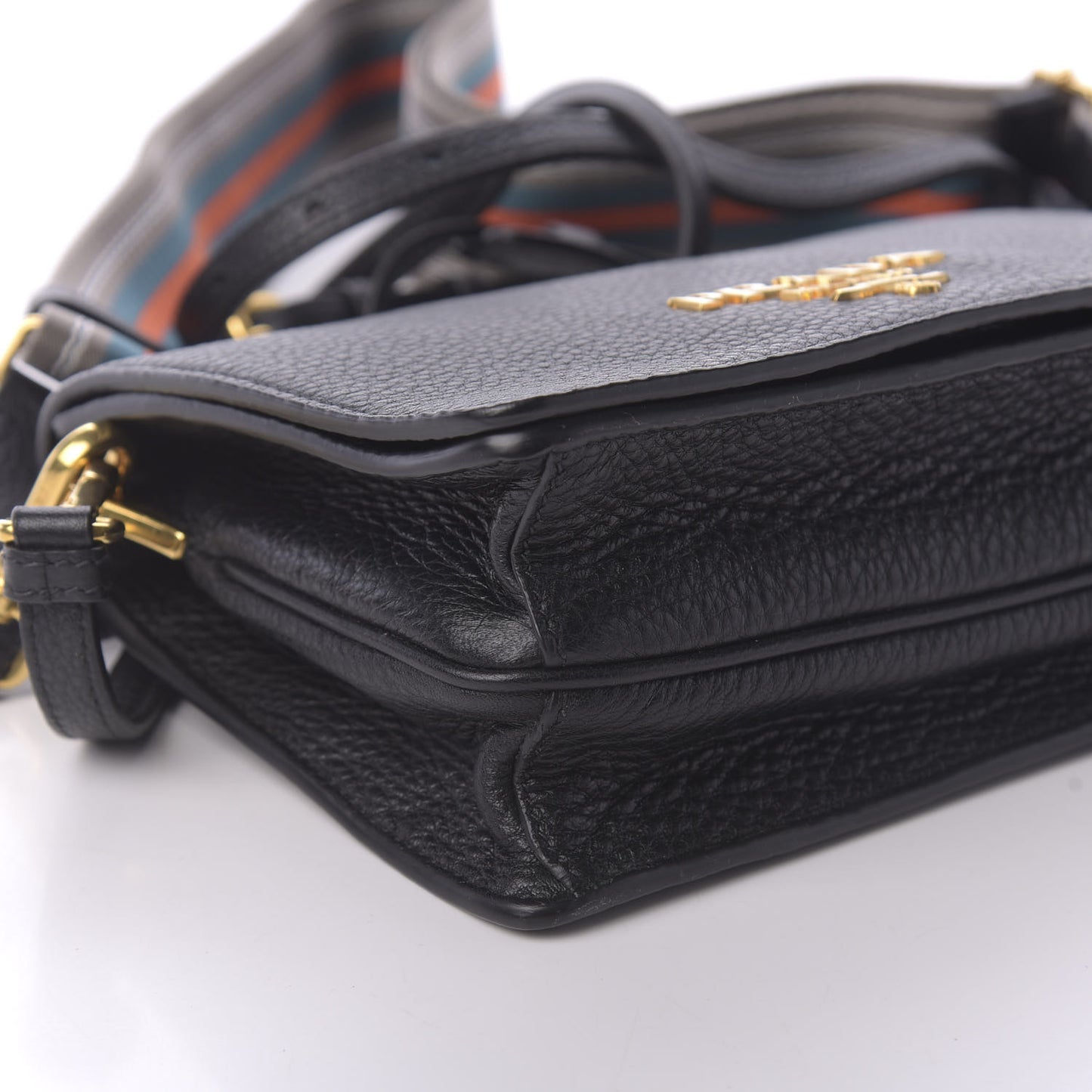 Vitello Daino Flap Crossbody Black