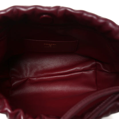 Chanel Pony Hair Printed Quilted Drawstring Clutch With Strap White Black Dark Burgundy 5 of 10