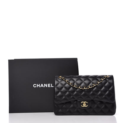 Chanel Lambskin Quilted Jumbo Double Flap Black 11 of 11