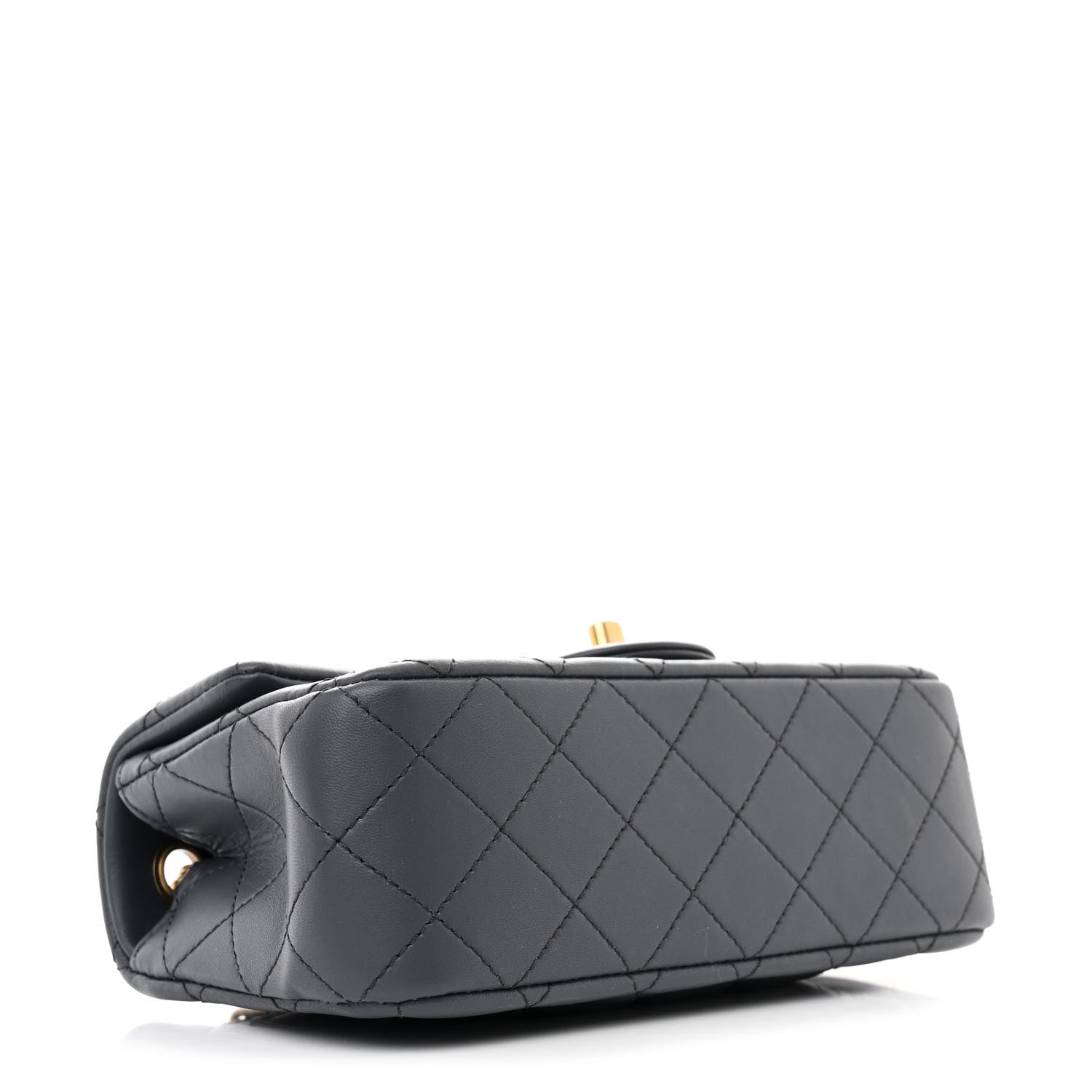 Chanel Lambskin Quilted Mini Rectangular Pearl Crush Flap Dark Grey 4 of 10