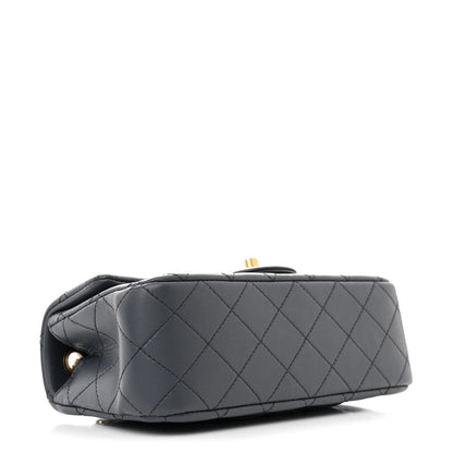 Chanel Lambskin Quilted Mini Rectangular Pearl Crush Flap Dark Grey 4 of 10
