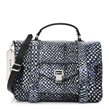 Proenza Schouler X HARMONY KORINE Calfskin PS1 Check Success Medium Satchel Blue 1 of 12