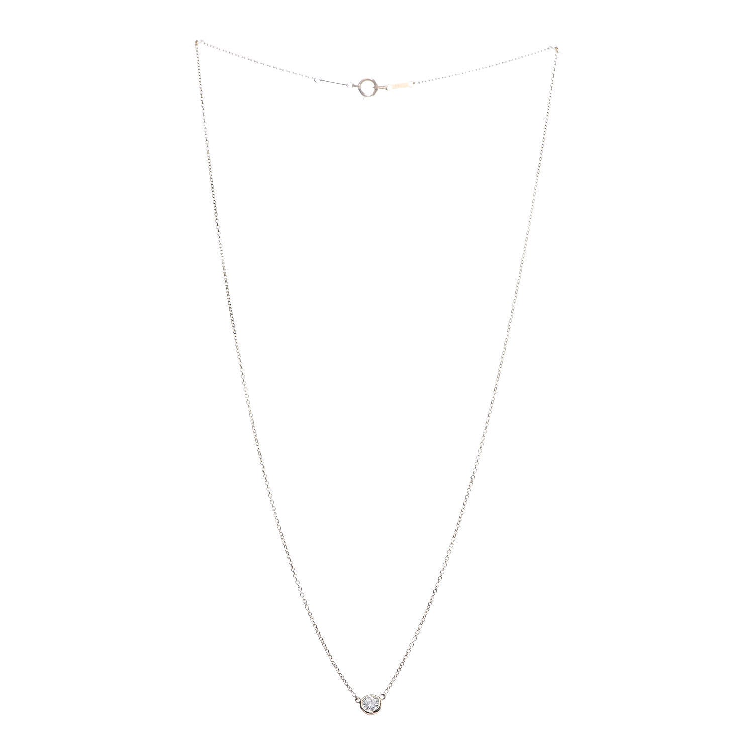 Tiffany 18K Yellow Gold Diamond .23ct Elsa Peretti Diamonds by the Yard Pendant Necklace 3 of 7