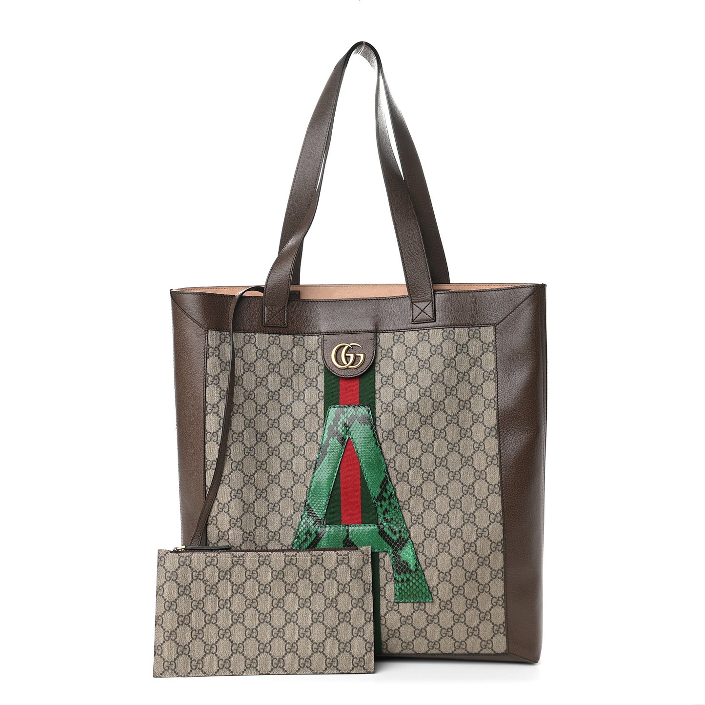 GG Supreme Monogram Web Large DIY Ophidia Vertical Shopping Tote Brown