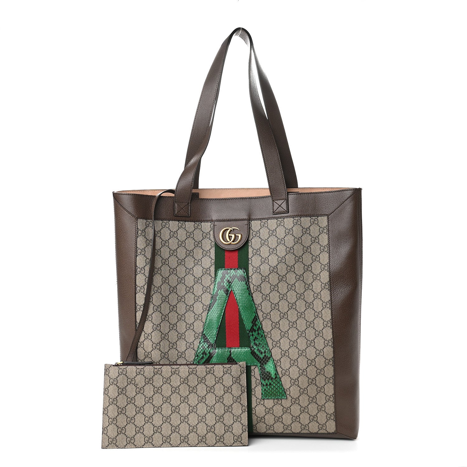 Gucci GG Supreme Monogram Web Large DIY Ophidia Vertical Shopping Tote Brown 1 of 9