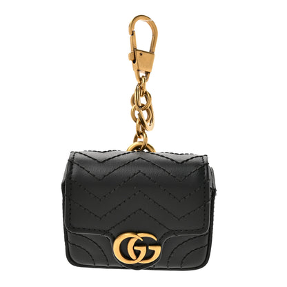 Gucci Calfskin Matelasse GG Marmont Key Chain Black 1 of 6