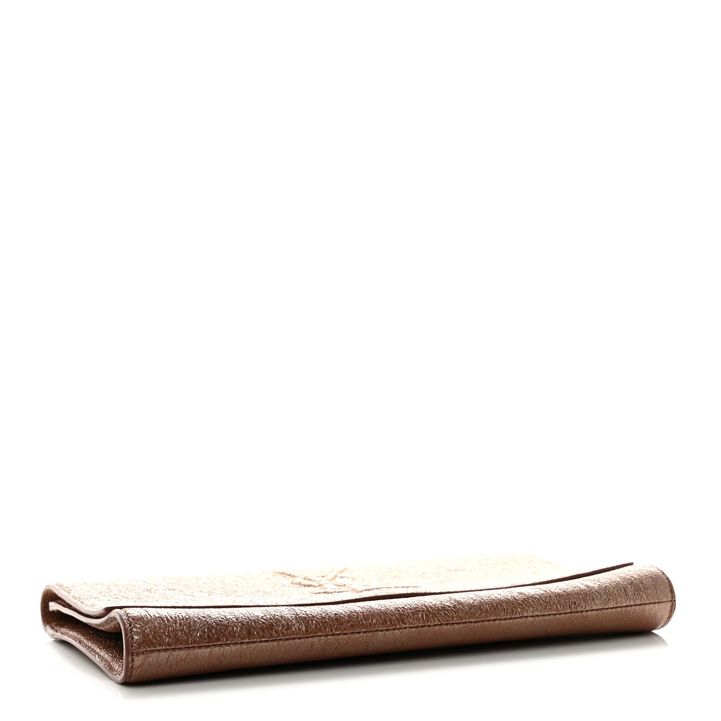 Metallic Crackled Calfskin Large Belle De Jour Clutch Gold