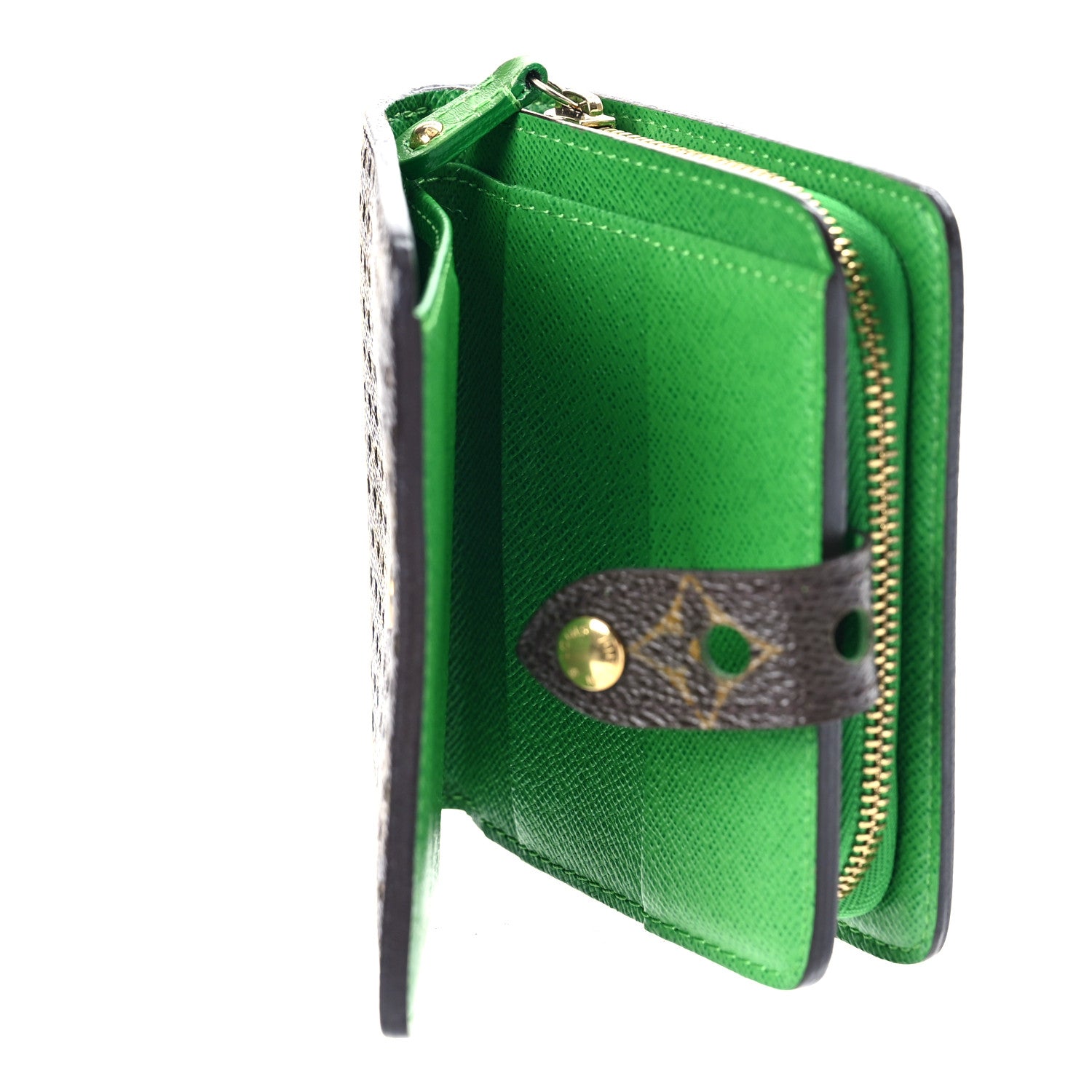 Louis Vuitton Monogram Perforated Compact Zipped Wallet Green 5 of 11