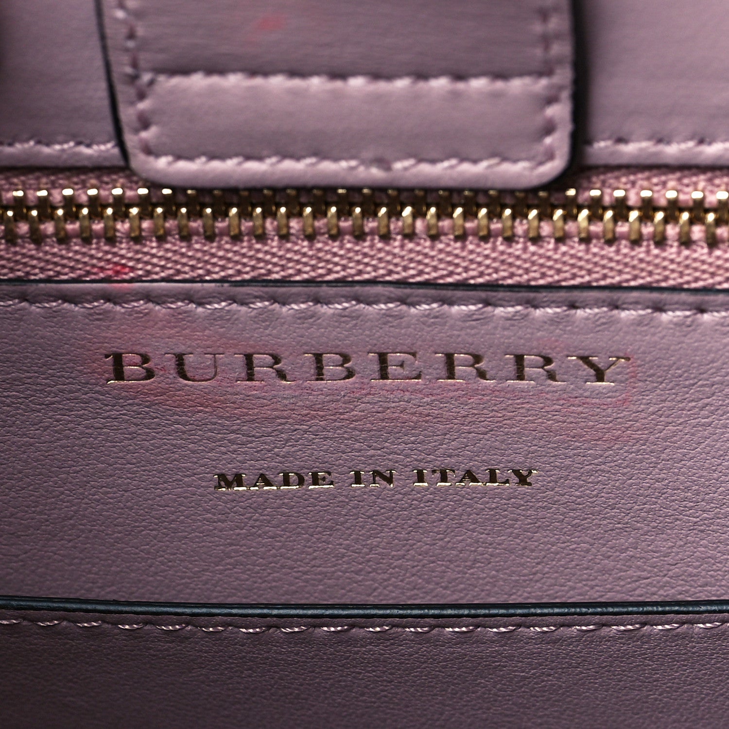Burberry Smooth Calfskin Shearling Small Saddle Tote Pale Orchid 6 of 9