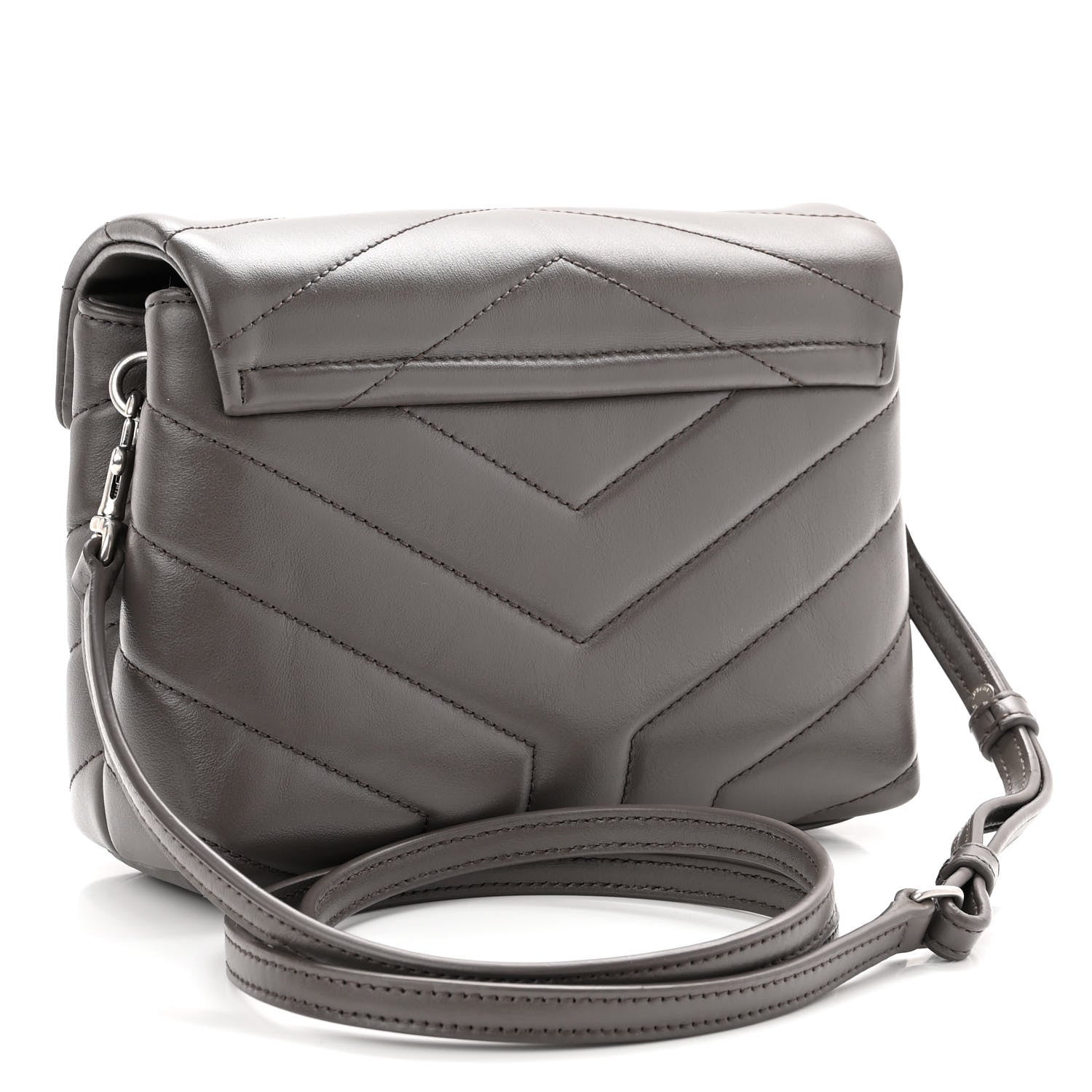 Saint Laurent Calfskin Y Quilted Monogram Toy Loulou Crossbody Bag Storm 2 of 9