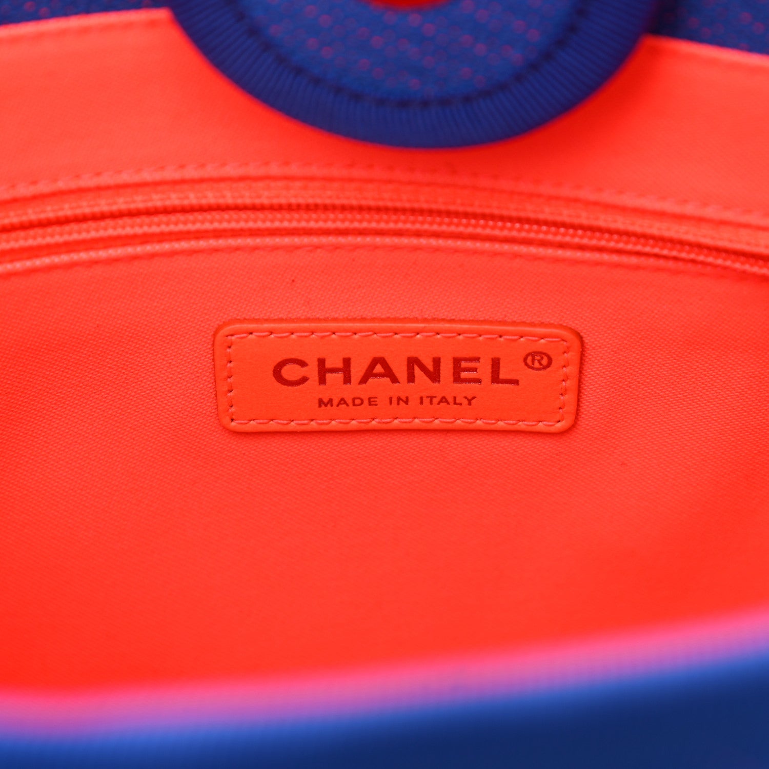 Chanel Mixed Fibers Mini Deauville Tote Blue Orange 6 of 10