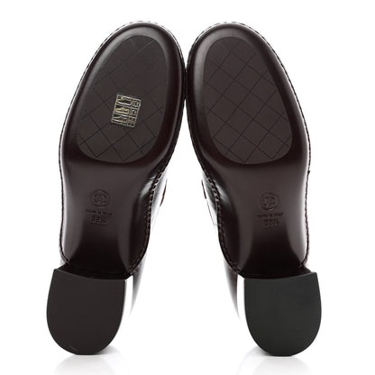 Chanel Shiny Calfskin Metal CC Loafers 39.5 Burgundy 5 of 8