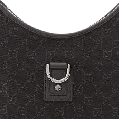 Gucci Denim Monogram Abbey D Ring Hobo Brown 15 of 21