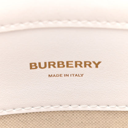 Burberry Monogram Canvas Smooth Calfskin Medium Pocket Bag White Beige 6 of 10