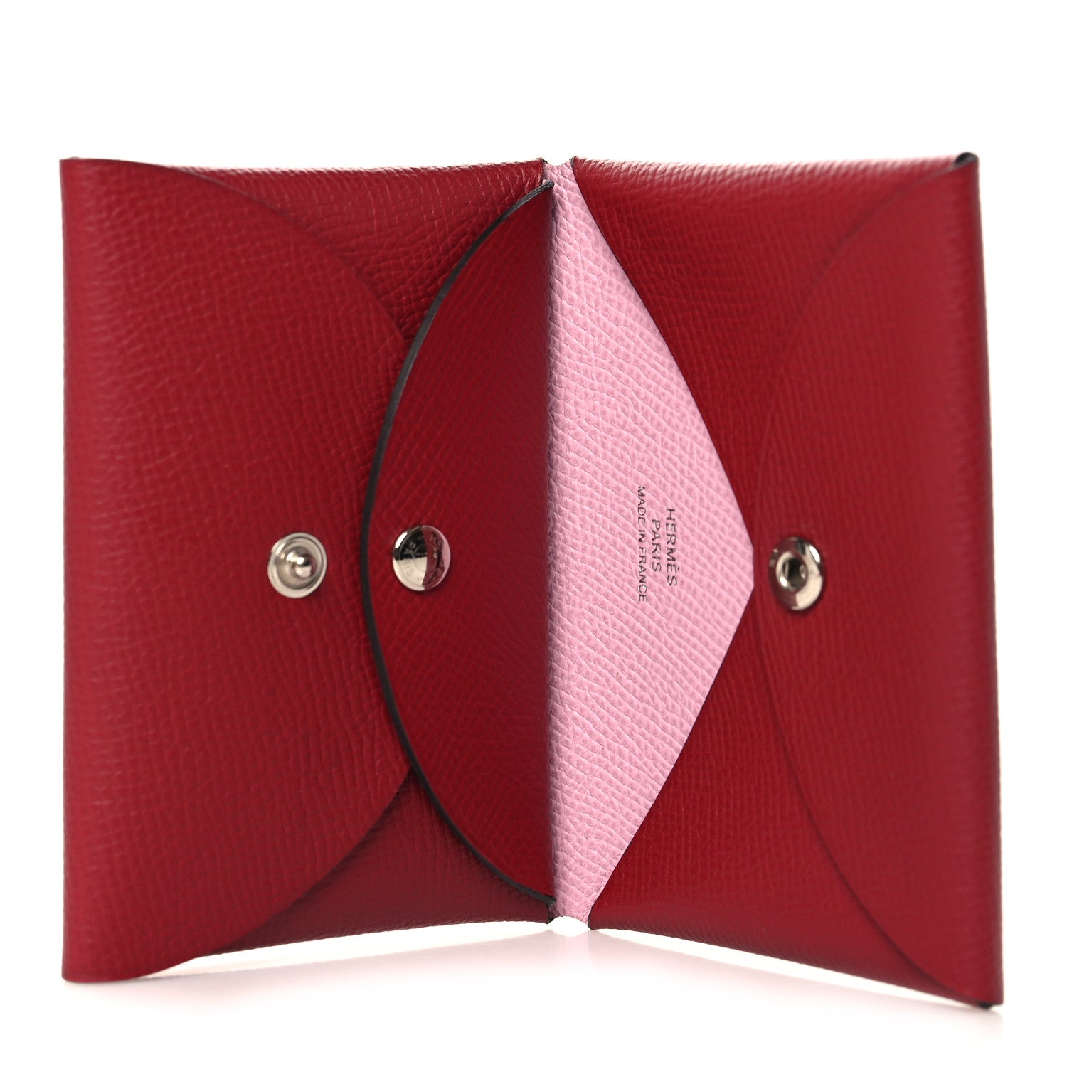 Hermes Epsom Verso Calvi Duo Card Case Rouge Grenat Mauve Sylvestre 5 of 7