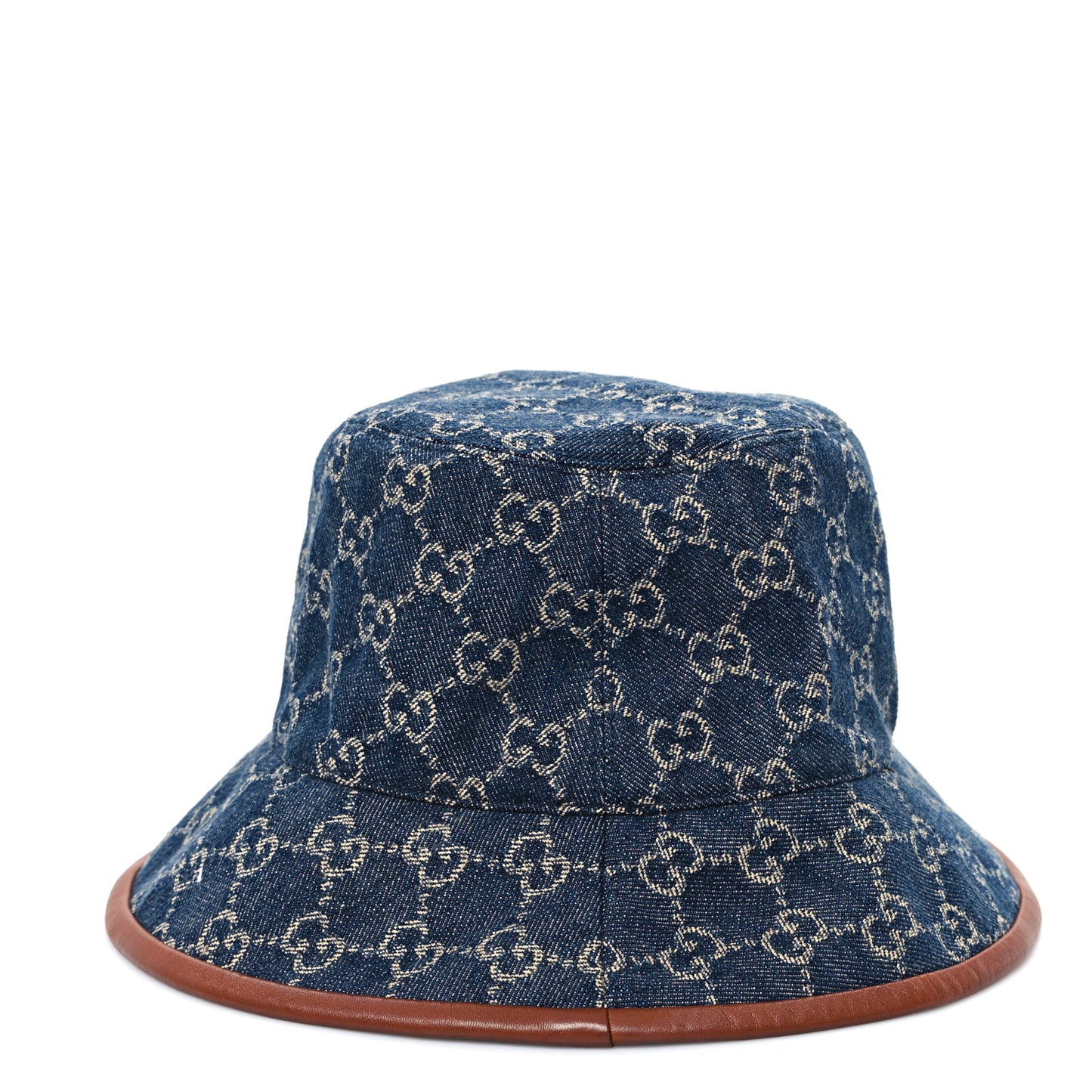 Washed Jacquard Denim Nappa GG Monogram Oscar Bucket Hat L Denim Cuir
