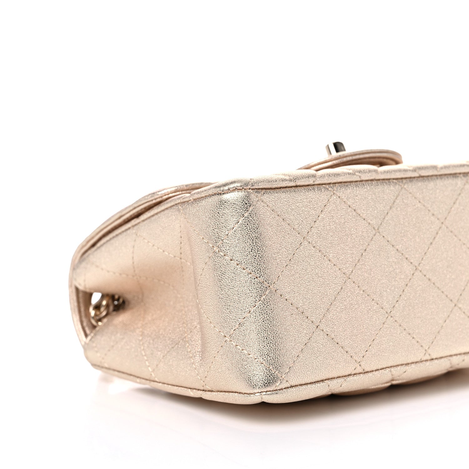 Chanel Metallic Lambskin Quilted Mini Square Flap Gold 4 of 9